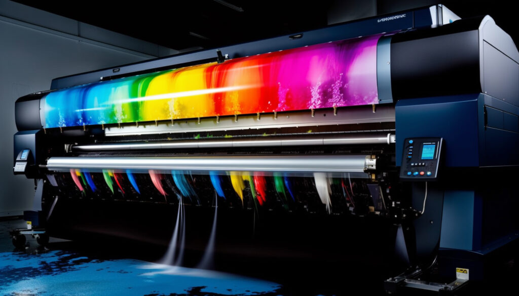 Modern manufacturing equipment in a futuristic factory generated by artificial intelligence